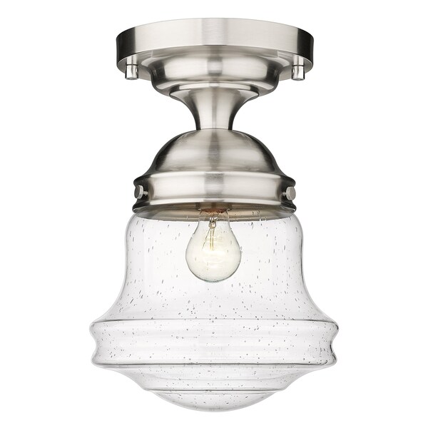 Z-Lite Vaughn 1 Light Flush Mount, Brushed Nickel And Clear Seedy 736F10-BN - main